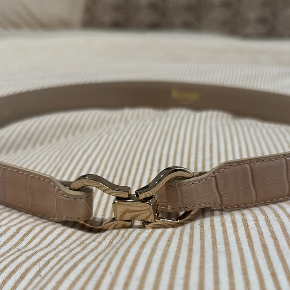 Rouje Laure Crocodile-Embossed Women's Belt